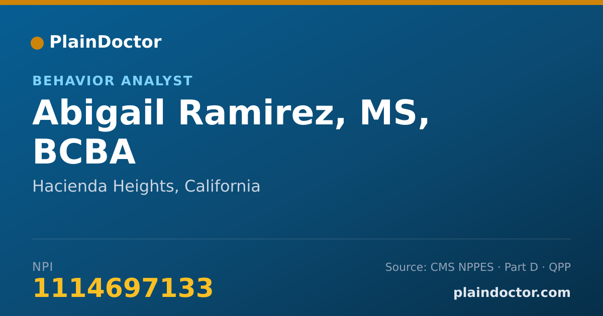 Shareable card for Abigail Ramirez, MS, BCBA - Behavior Analyst, Hacienda Heights, CA