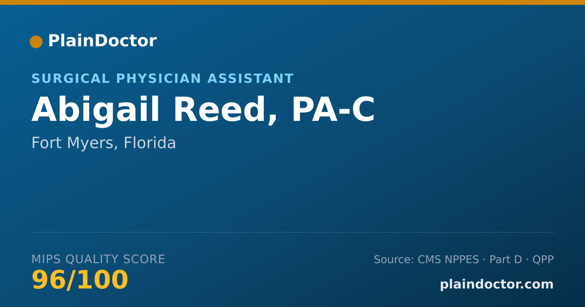 Shareable card for Abigail Reed, PA-C - Physician Assistant, Fort Myers, FL