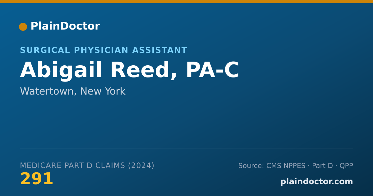 Shareable card for Abigail Reed, PA-C - Physician Assistant, Watertown, NY
