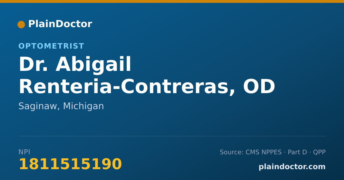 Shareable card for Abigail Renteria-Contreras, OD - Optometrist, Saginaw, MI