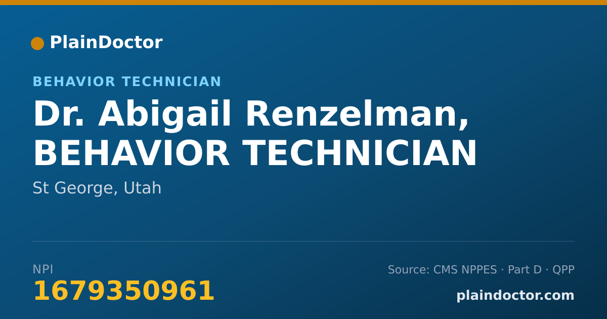 Shareable card for Abigail Renzelman, BEHAVIOR TECHNICIAN - Behavior Technician, St George, UT