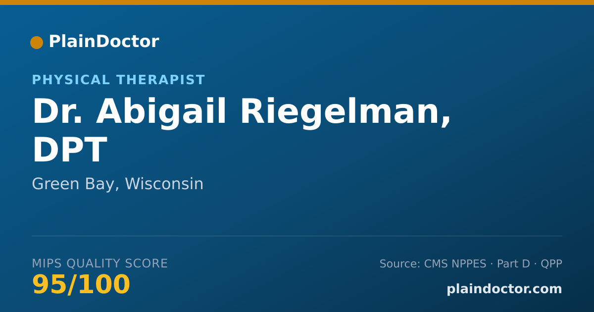 Shareable card for Abigail Riegelman, DPT - Physical Therapist, Green Bay, WI