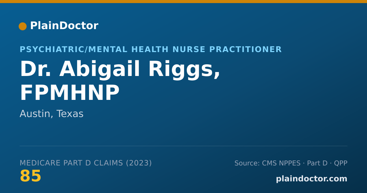 Shareable card for Abigail Riggs, FPMHNP - Psychiatric/Mental Health Nurse Practitioner, Austin, TX