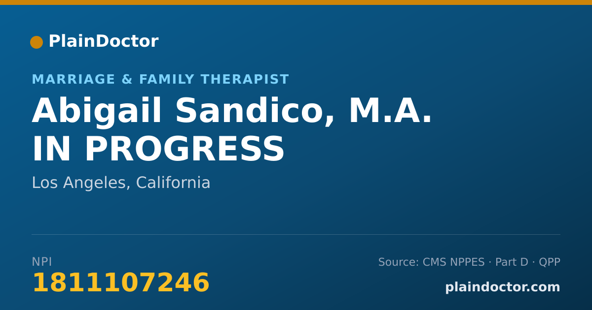 Shareable card for Abigail Sandico, M.A. IN PROGRESS - Marriage & Family Therapist, Los Angeles, CA
