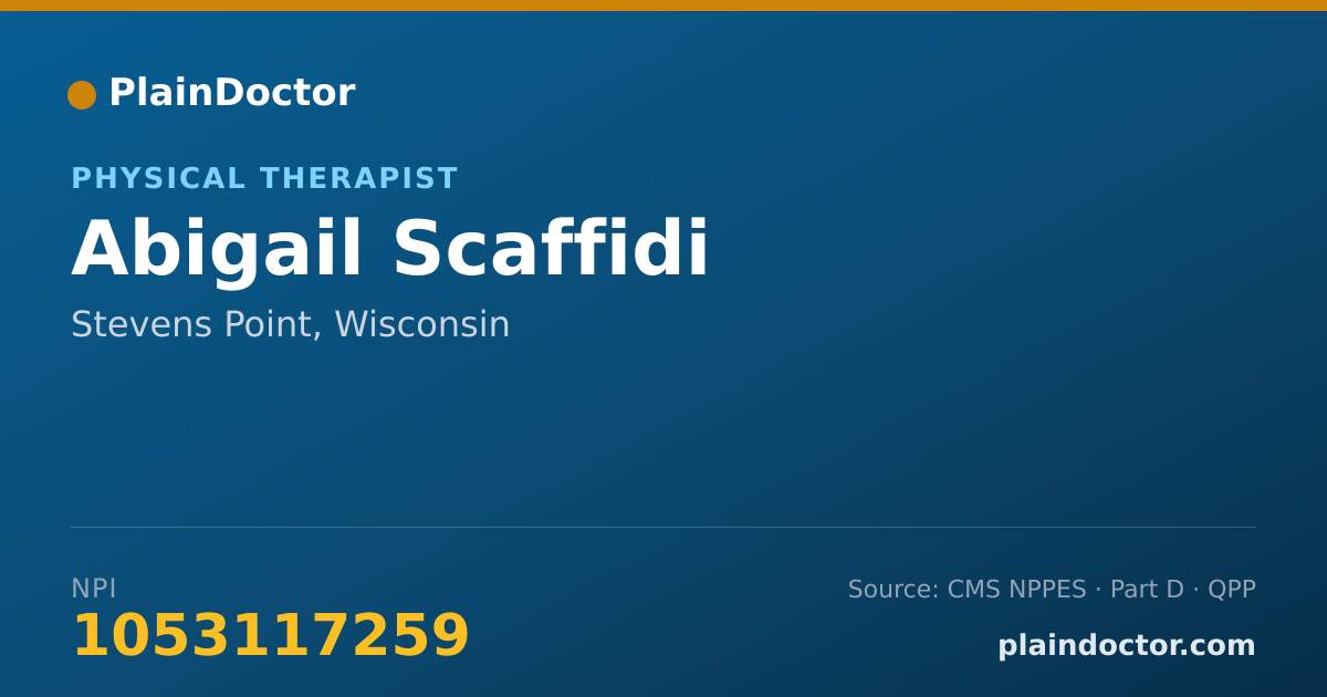 Shareable card for Abigail Scaffidi - Physical Therapist, Stevens Point, WI