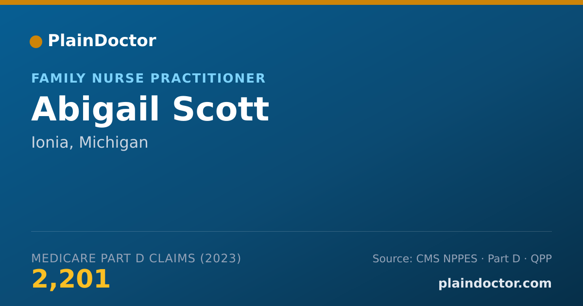Shareable card for Abigail Scott - Family Nurse Practitioner, Ionia, MI