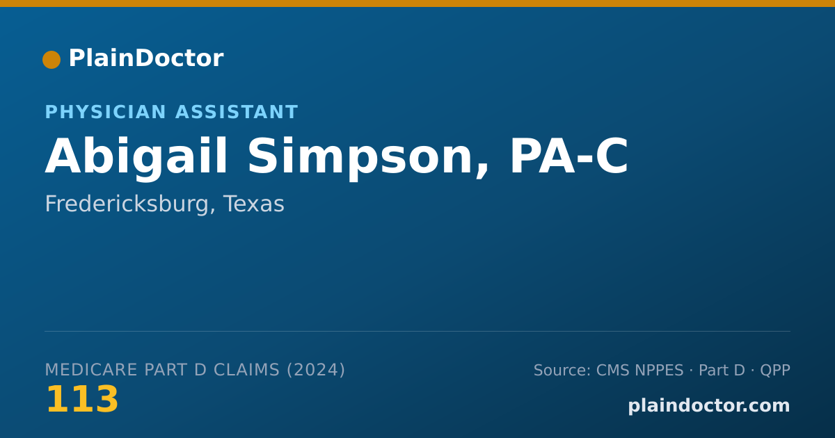 Shareable card for Abigail Simpson, PA-C - Physician Assistant, Fredericksburg, TX
