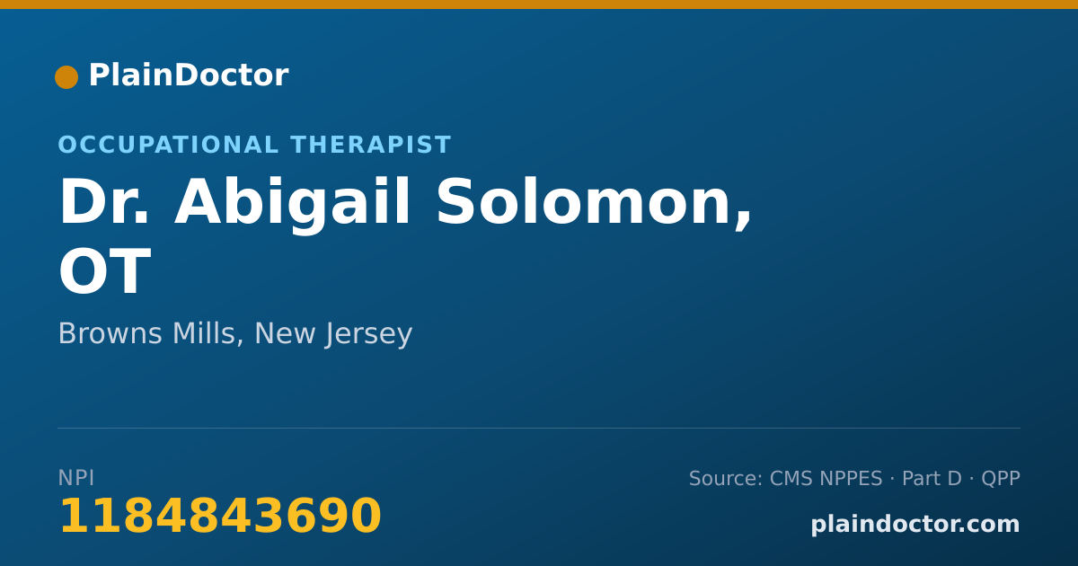 Shareable card for Abigail Solomon, OT - Occupational Therapist, Browns Mills, NJ