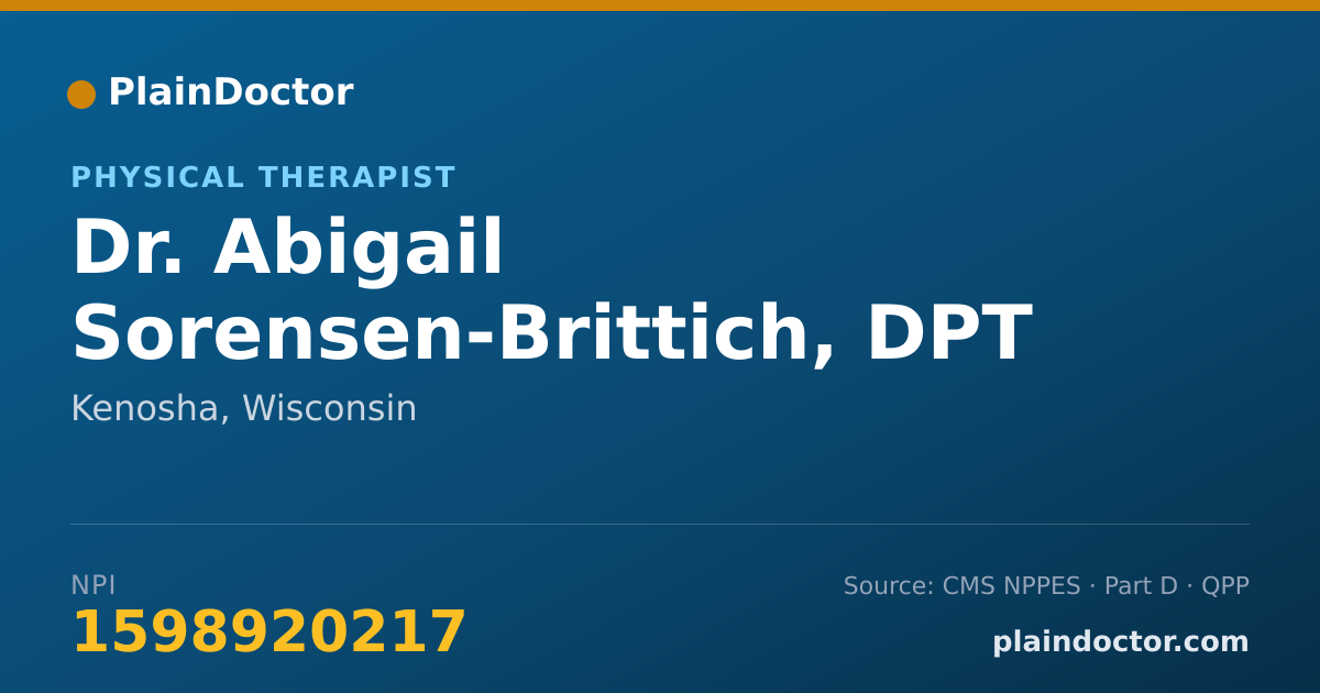Shareable card for Abigail Sorensen-Brittich, DPT - Physical Therapist, Kenosha, WI