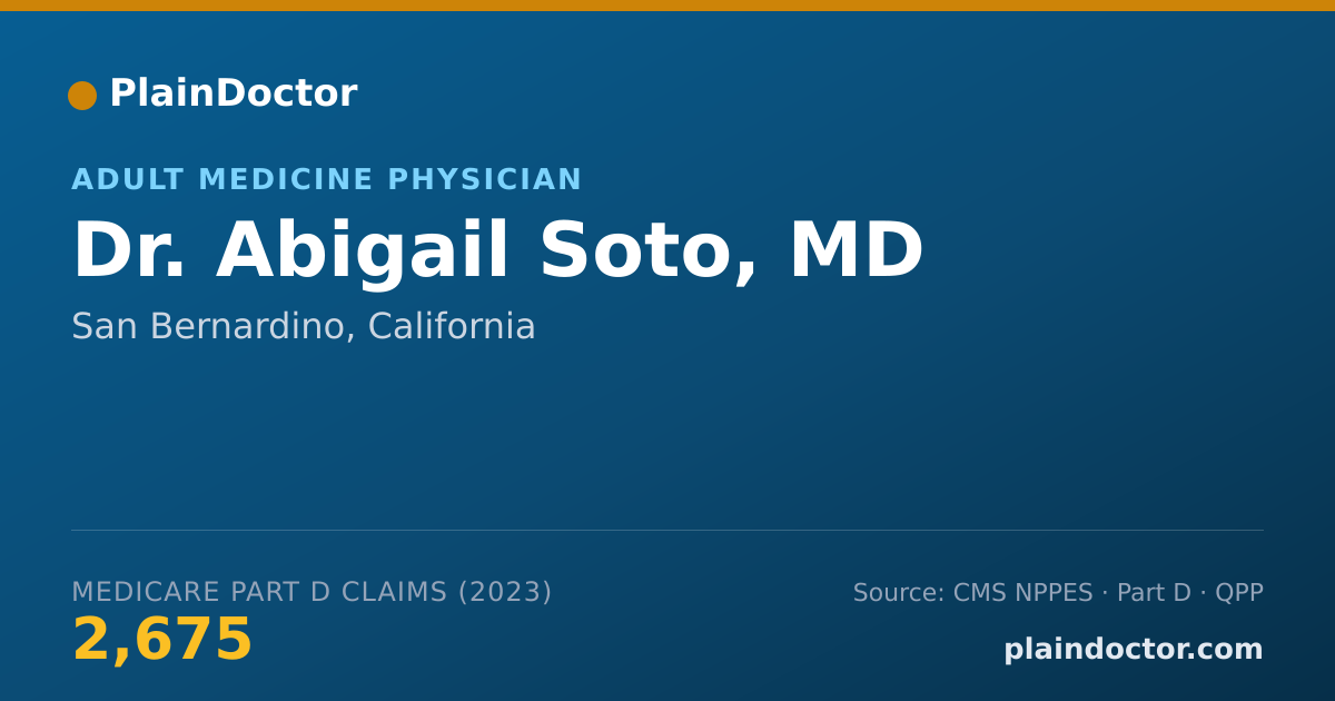 Shareable card for Abigail Soto, MD - Adult Medicine Physician, San Bernardino, CA