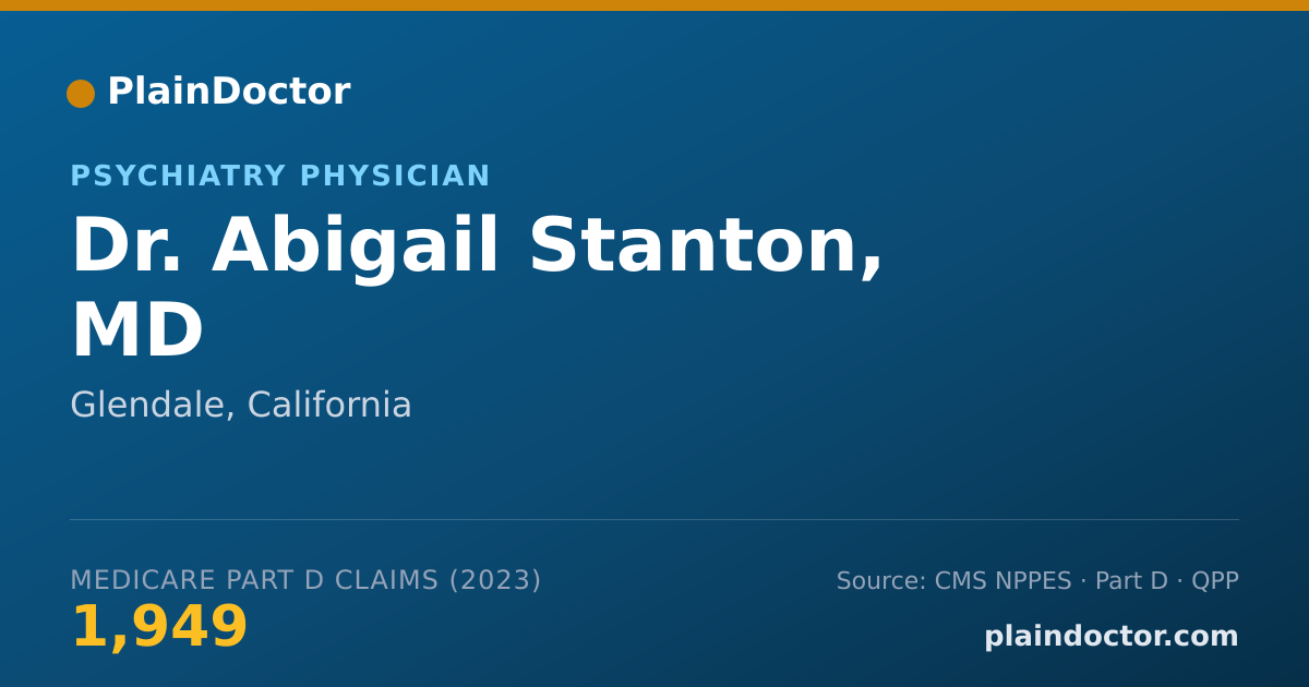 Shareable card for Abigail Stanton, MD - Psychiatry Physician, Glendale, CA