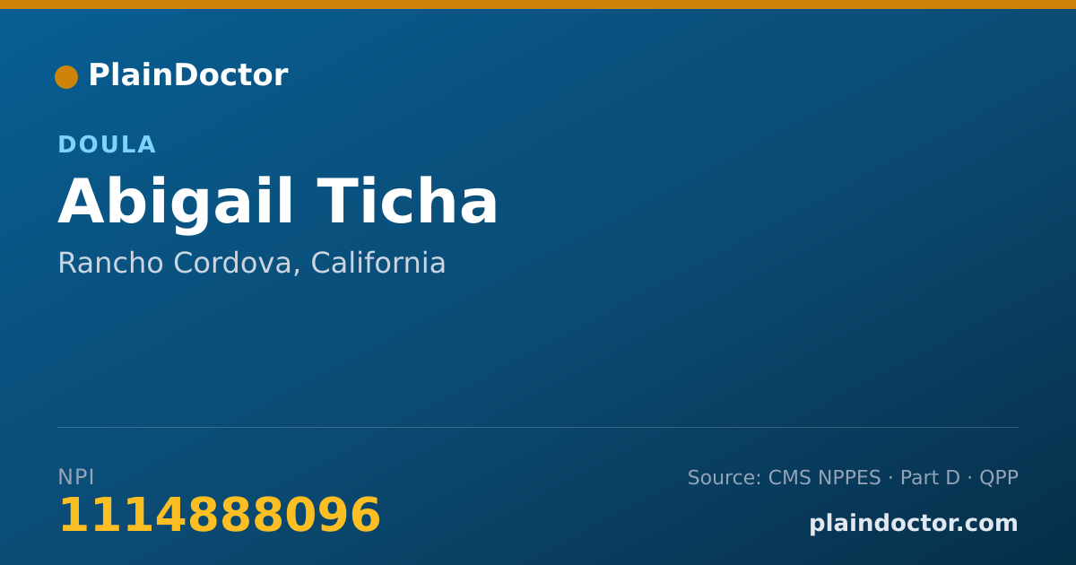 Shareable card for Abigail Ticha - Doula, Rancho Cordova, CA