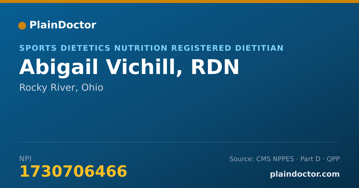 Shareable card for Abigail Vichill, RDN - Sports Dietetics Nutrition Registered Dietitian, Rocky River, OH