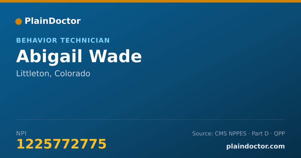 Shareable card for Abigail Wade - Behavior Technician, Littleton, CO