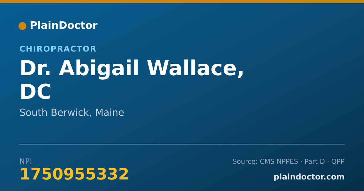 Shareable card for Abigail Wallace, DC - Chiropractor, South Berwick, ME