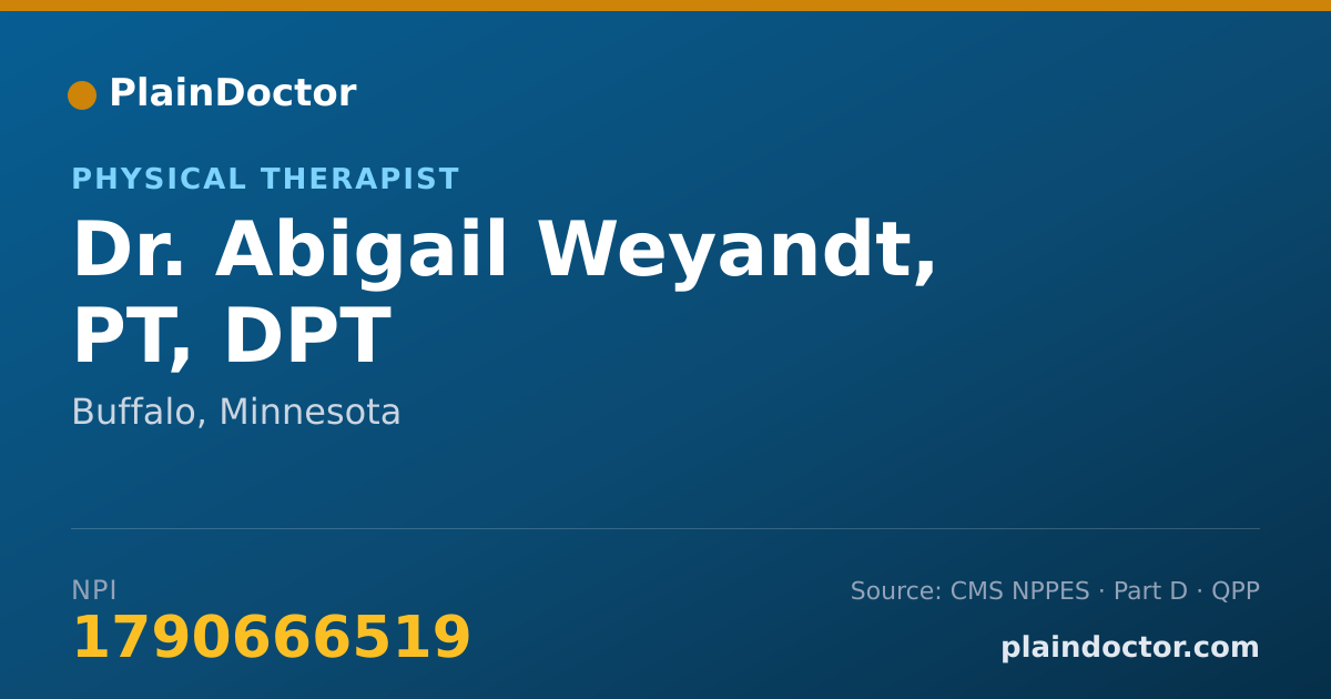 Shareable card for Abigail Weyandt, PT, DPT - Physical Therapist, Buffalo, MN