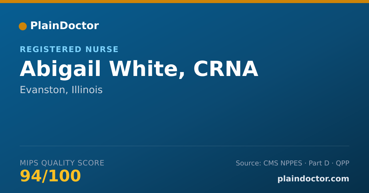 Shareable card for Abigail White, CRNA - Registered Nurse, Evanston, IL