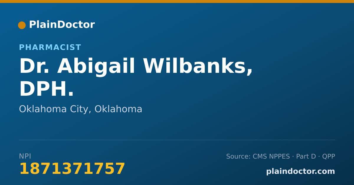 Shareable card for Abigail Wilbanks, DPH. - Pharmacist, Oklahoma City, OK