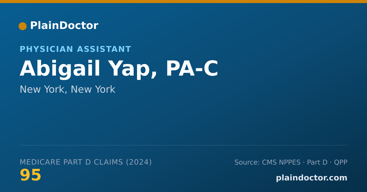 Shareable card for Abigail Yap, PA-C - Physician Assistant, New York, NY