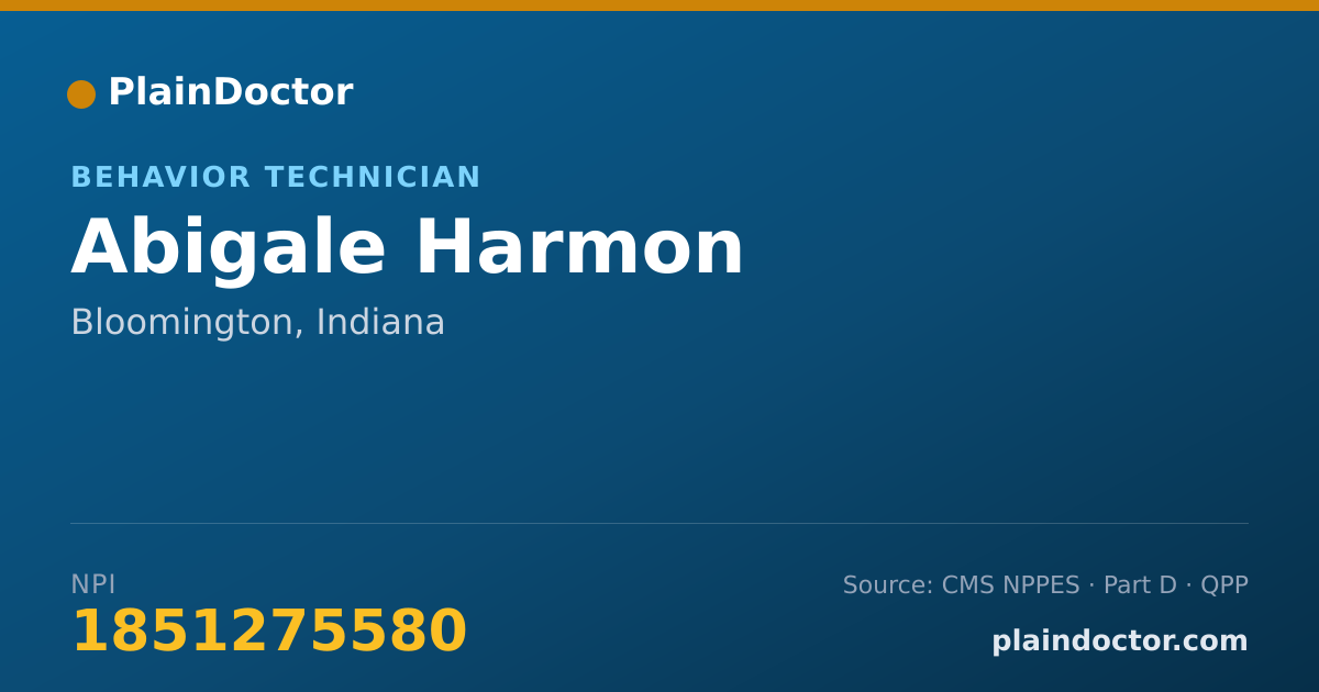 Shareable card for Abigale Harmon - Behavior Technician, Bloomington, IN