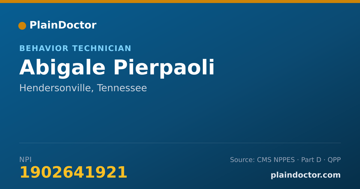 Shareable card for Abigale Pierpaoli - Behavior Technician, Hendersonville, TN