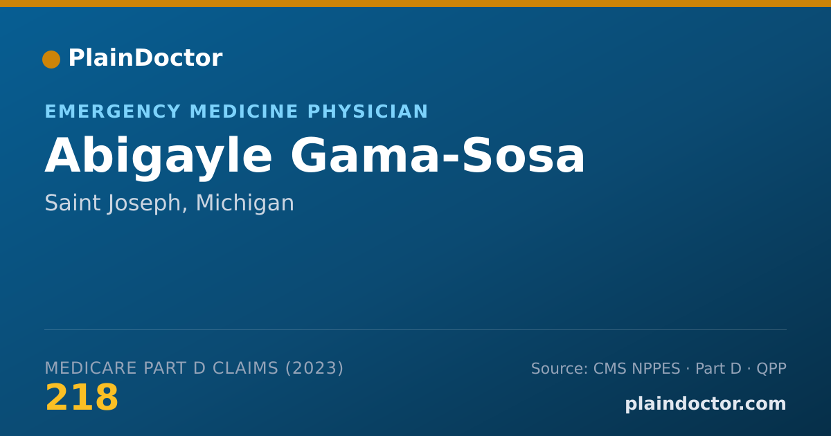 Shareable card for Abigayle Gama-Sosa - Emergency Medicine Physician, Saint Joseph, MI