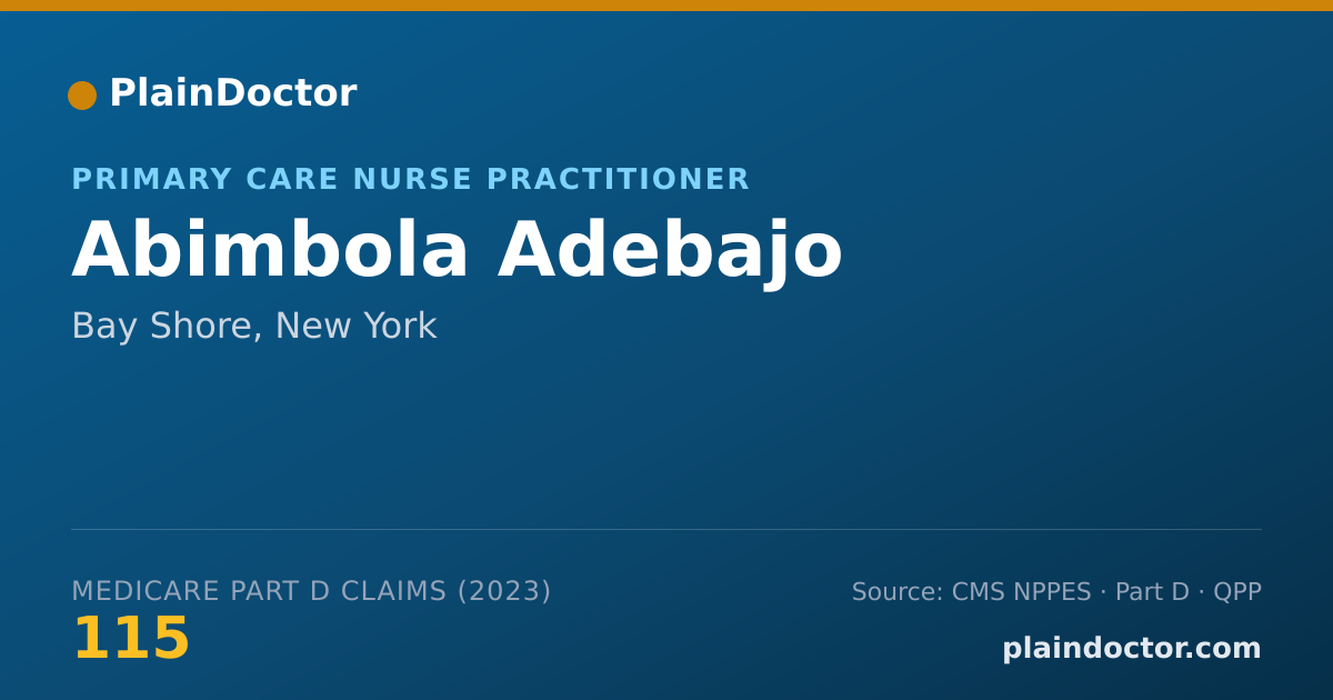 Shareable card for Abimbola Adebajo - Primary Care Nurse Practitioner, Bay Shore, NY