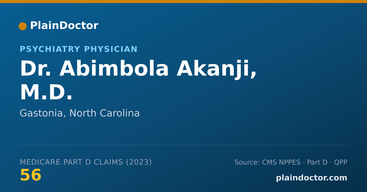 Shareable card for Abimbola Akanji, M.D. - Psychiatry Physician, Gastonia, NC