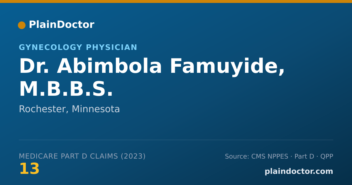 Shareable card for Abimbola Famuyide, M.B.B.S. - Gynecology Physician, Rochester, MN