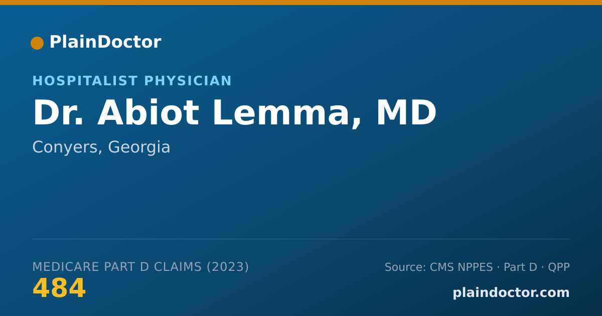 Shareable card for Abiot Lemma, MD - Hospitalist Physician, Conyers, GA