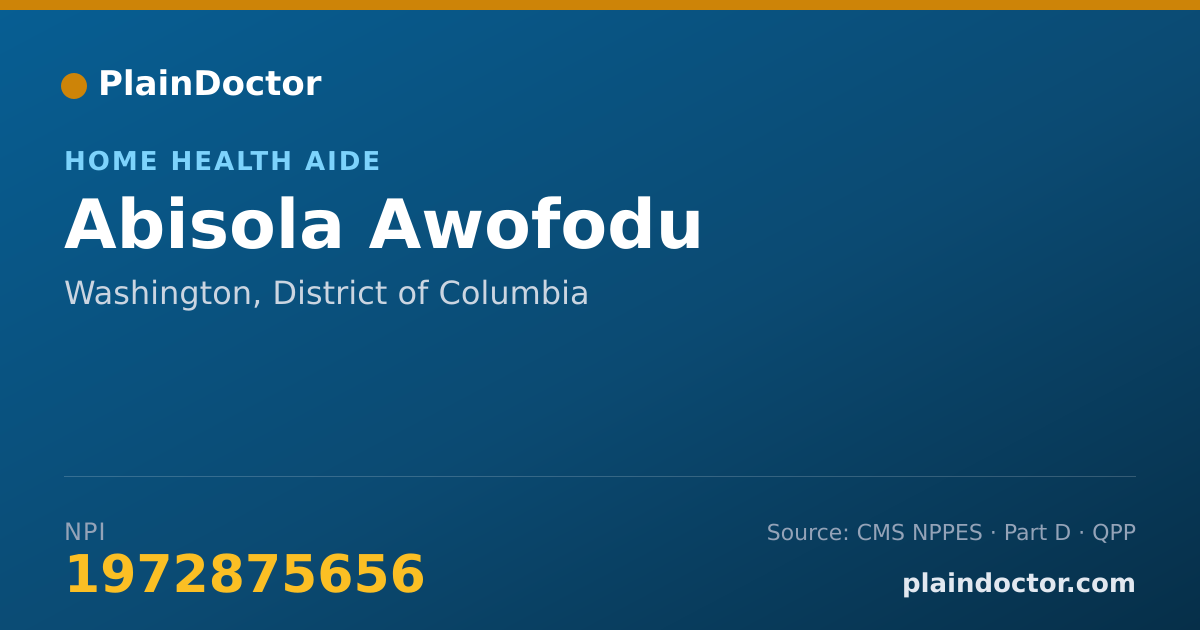 Shareable card for Abisola Awofodu - Home Health Aide, Washington, DC