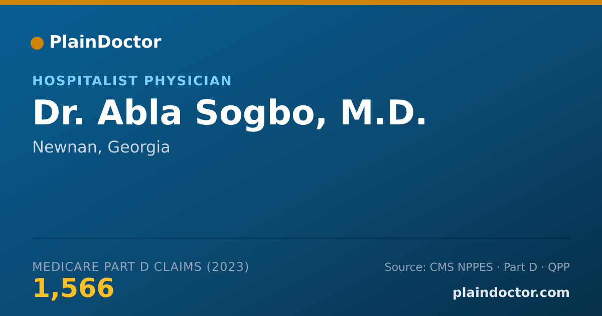 Shareable card for Abla Sogbo, M.D. - Hospitalist Physician, Newnan, GA
