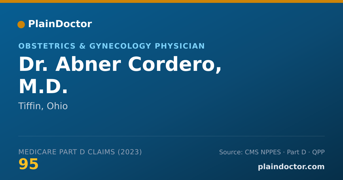 Shareable card for Abner Cordero, M.D. - Obstetrics & Gynecology Physician, Tiffin, OH