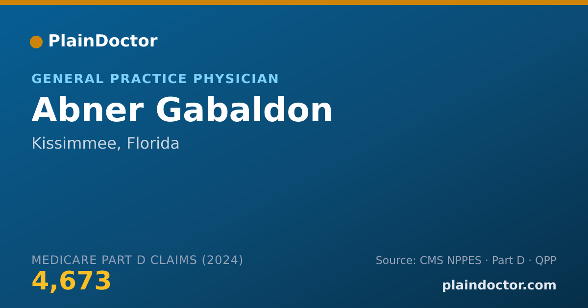 Shareable card for Abner Gabaldon - General Practice Physician, Kissimmee, FL