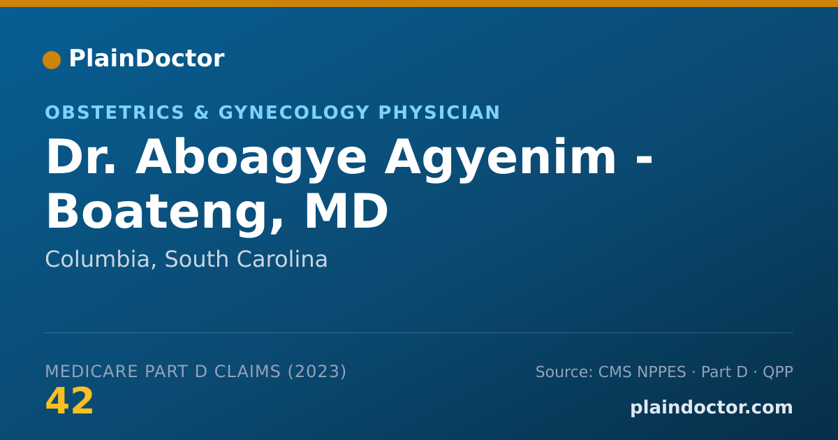 Shareable card for Aboagye Agyenim - Boateng, MD - Obstetrics & Gynecology Physician, Columbia, SC
