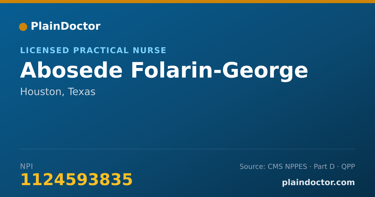 Shareable card for Abosede Folarin-George - Licensed Practical Nurse, Houston, TX