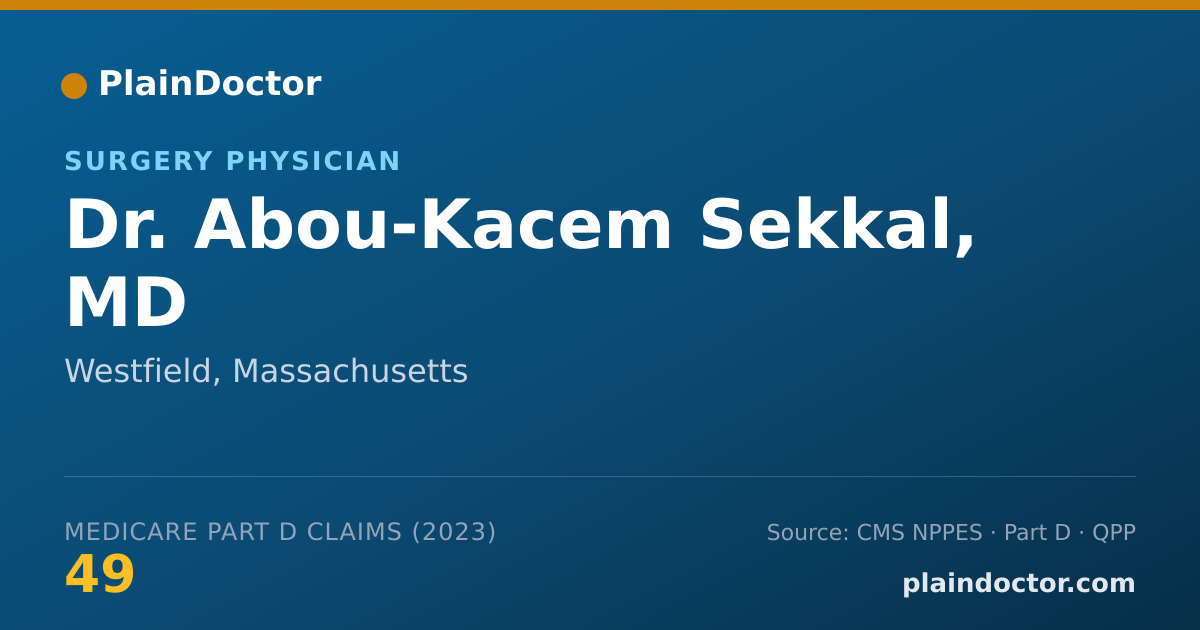 Shareable card for Abou-Kacem Sekkal, MD - Surgery Physician, Westfield, MA