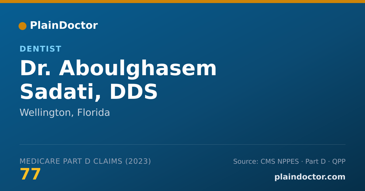 Shareable card for Aboulghasem Sadati, DDS - Dentist, Wellington, FL