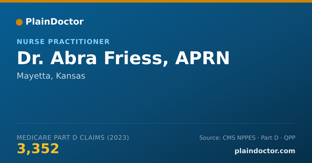 Shareable card for Abra Friess, APRN - Nurse Practitioner, Mayetta, KS