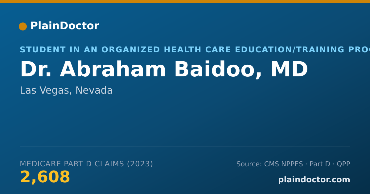 Shareable card for Abraham Baidoo, MD - Student in an Organized Health Care Education/Training Program, Las Vegas, NV