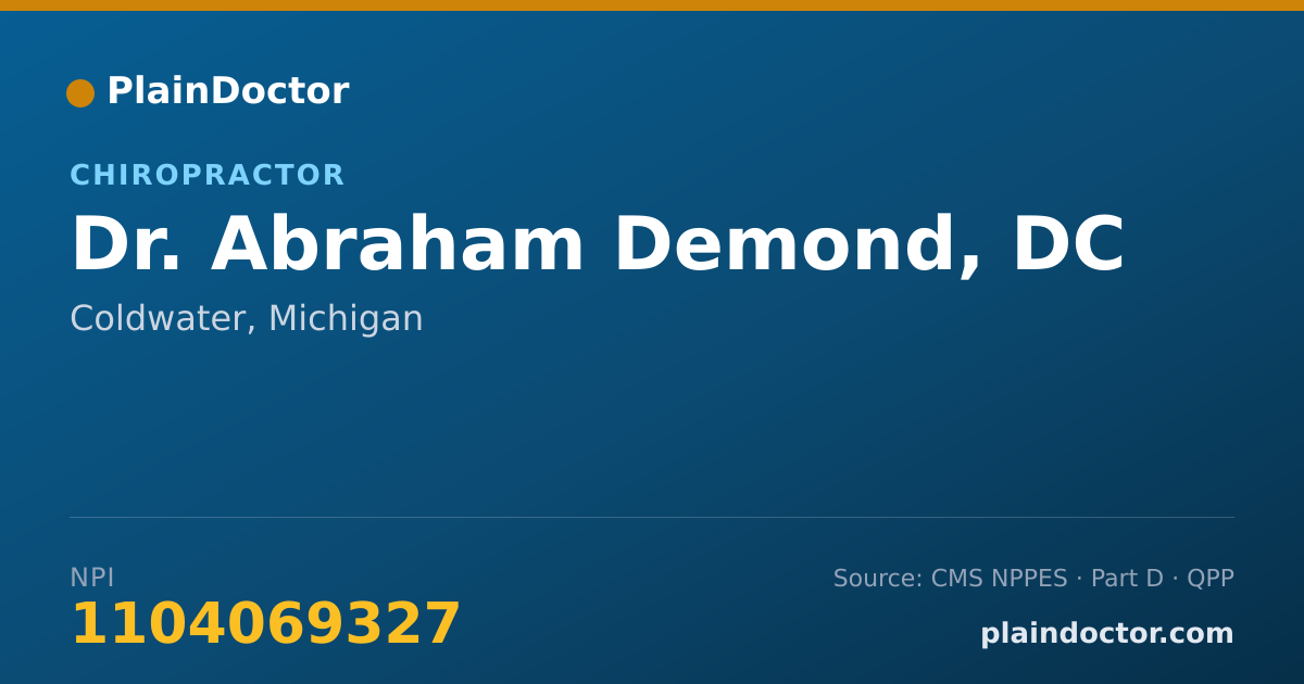 Shareable card for Abraham Demond, DC - Chiropractor, Coldwater, MI