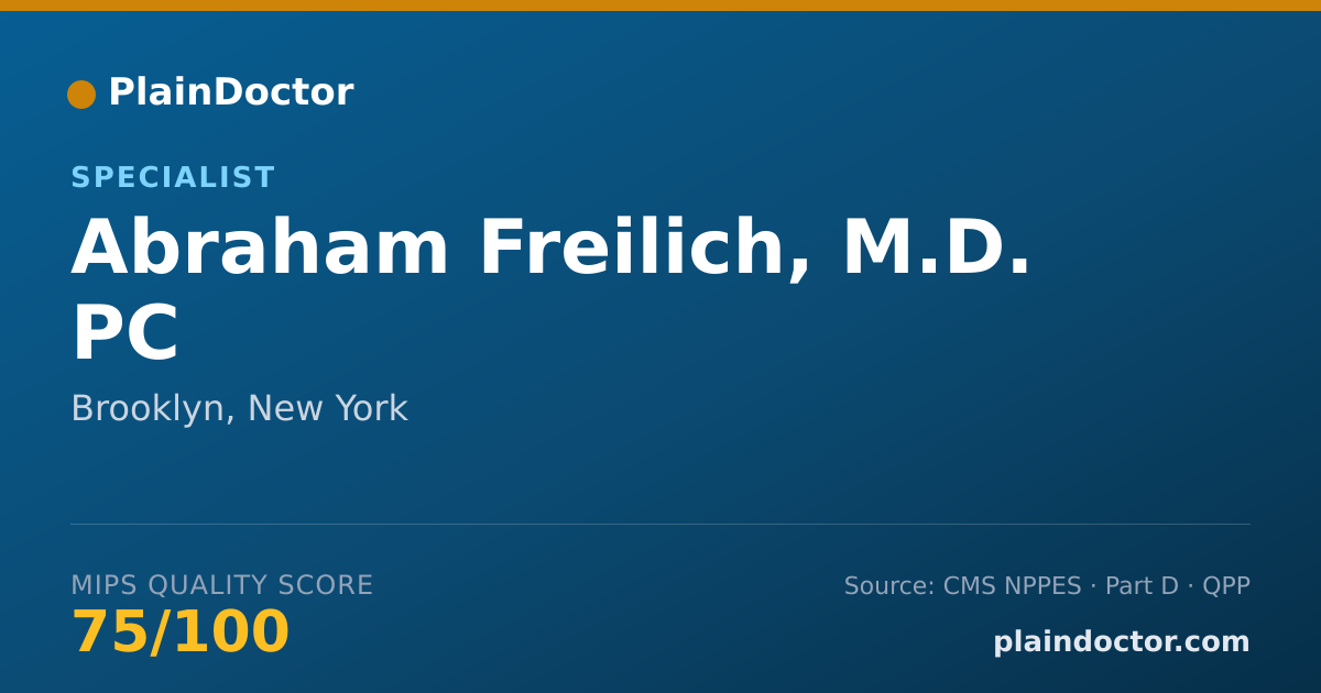 Shareable card for Abraham Freilich, M.D. PC - Specialist, Brooklyn, NY