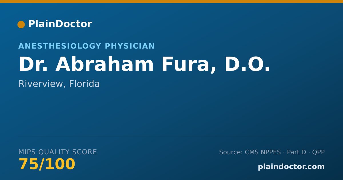 Shareable card for Abraham Fura, D.O. - Anesthesiology Physician, Riverview, FL