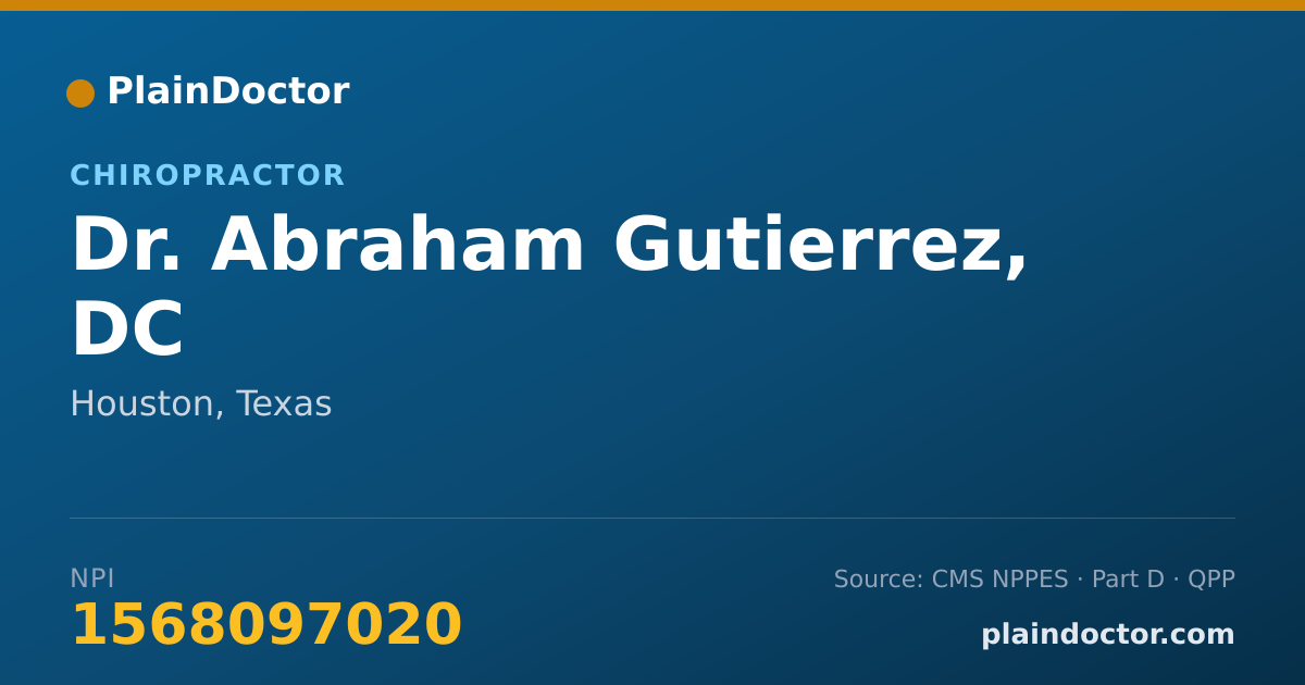 Shareable card for Abraham Gutierrez, DC - Chiropractor, Houston, TX