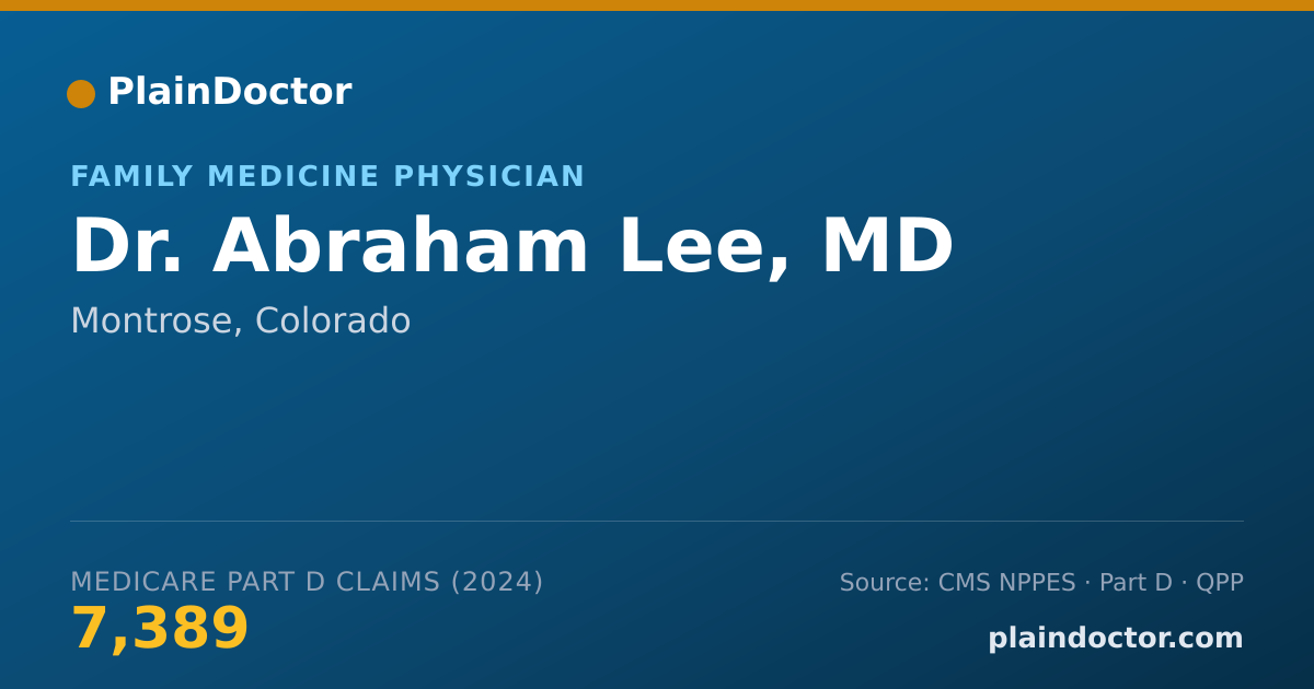 Shareable card for Abraham Lee, MD - Family Medicine Physician, Montrose, CO