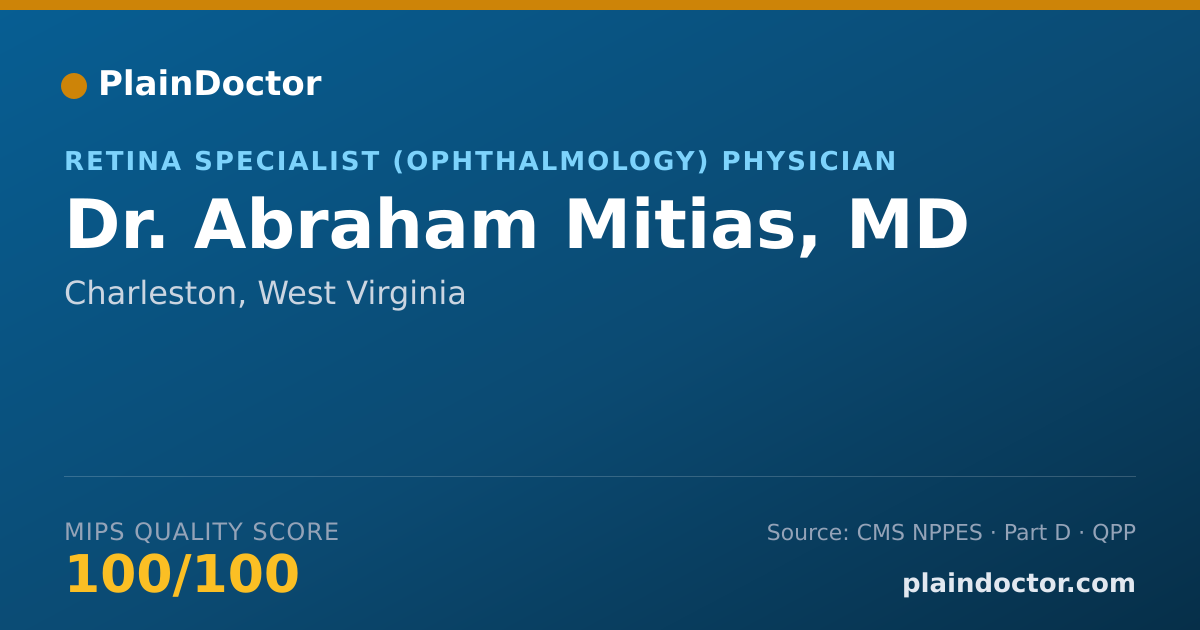 Shareable card for Abraham Mitias, MD - Retina Specialist (Ophthalmology) Physician, Charleston, WV