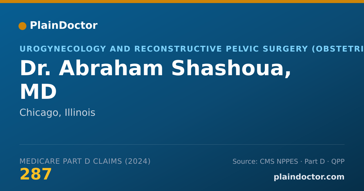 Shareable card for Abraham Shashoua, MD - Urogynecology and Reconstructive Pelvic Surgery (Obstetrics & Gynecology) Physician, Chicago, IL