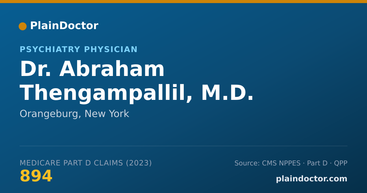 Shareable card for Abraham Thengampallil, M.D. - Psychiatry Physician, Orangeburg, NY