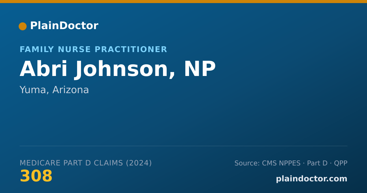 Shareable card for Abri Johnson, NP - Family Nurse Practitioner, Yuma, AZ
