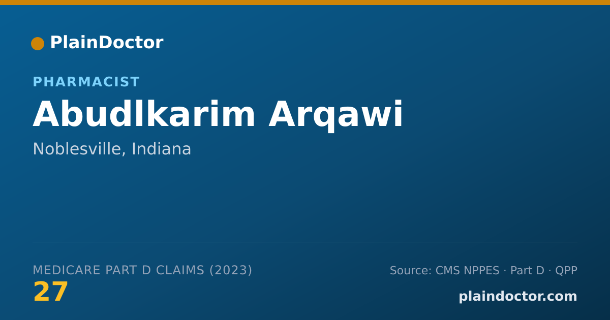 Shareable card for Abudlkarim Arqawi - Pharmacist, Noblesville, IN